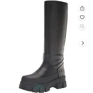 Circus by Sam Edelman Dollie Black Rounded Toe Pull On Knee High Boots